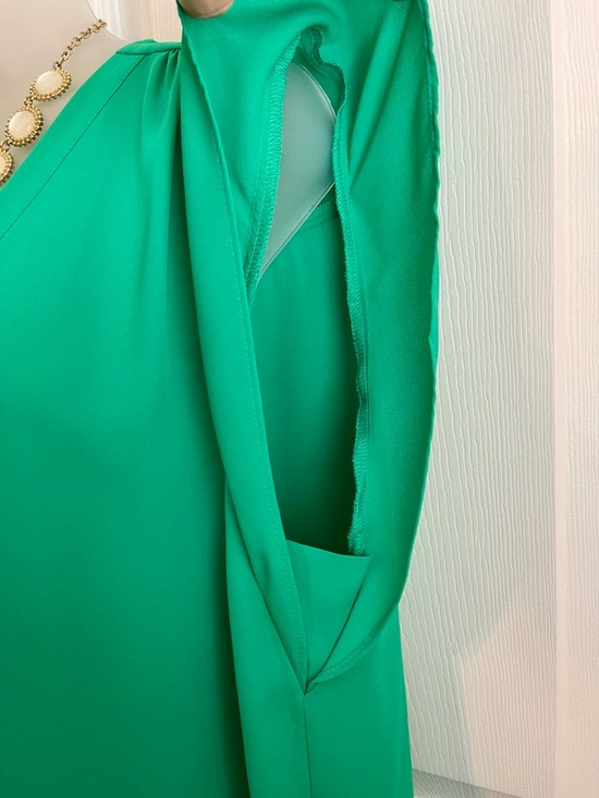 CHAUS Women's Flutter Sleeve V-Neck Blouse - Green and Sleeveless Blouse Pink XL - Picture 10 of 15